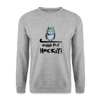 feldhockey hockey fieldhockey wanna play hockey - Unisex Pullover - Weißgrau meliert - Vorne - Alina (178cm) & Michal (187cm)