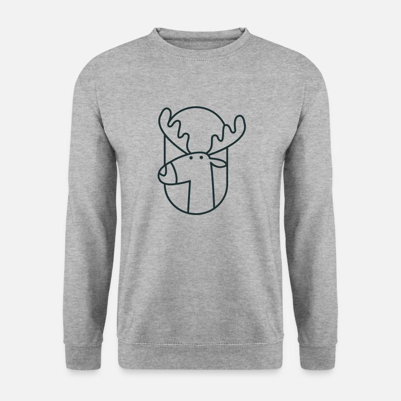 Sitting up moose head - Unisex Sweatshirt - salt & pepper