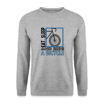 Cycling Cycling Road Bike Cyclist Gift - Unisex Sweatshirt - salt & pepper - Front - Alina (178cm) & Michal (187cm)