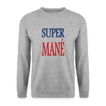 Super Mané Superstar Superhero Football Gift - Unisex Sweatshirt - salt & pepper - Front - Alina (178cm) & Michal (187cm)