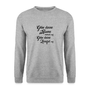 Träume - Unisex Pullover - Weißgrau meliert - Vorne - Alina (178cm) & Michal (187cm)