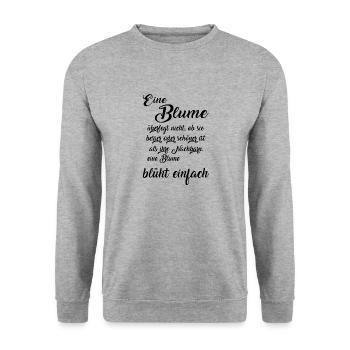 Eine Blume - Unisex Pullover - Weißgrau meliert - Vorne - Alina (178cm) & Michal (187cm)