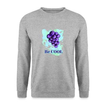 Weintrauben - Unisex Pullover - Weißgrau meliert - Vorne - Alina (178cm) & Michal (187cm)