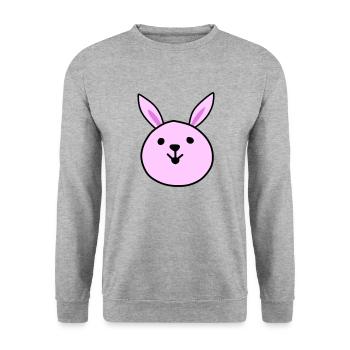 Cute pink rabbit - Unisex Sweatshirt - salt & pepper - Front - Alina (178cm) & Michal (187cm)