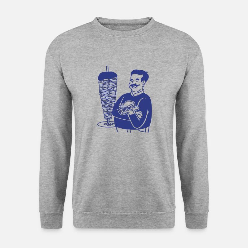 Kebab Sandwich Gyros - Unisex Pullover - Weißgrau meliert
