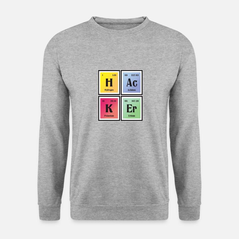 | hacker Tableau périodique des éléments - Sweat-shirt Unisexe - gris chiné