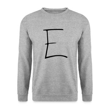 Das E - Unisex Pullover - Weißgrau meliert - Vorne - Alina (178cm) & Michal (187cm)