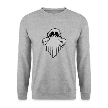 Sunglasses Ghost Comic Halloween - Unisex Sweatshirt - salt & pepper - Front - Alina (178cm) & Michal (187cm)
