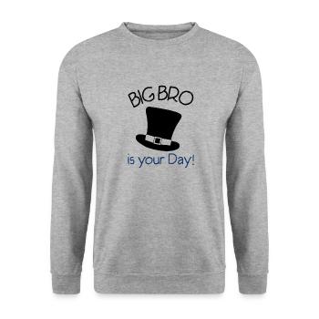 Großer Bruder kleiner Bruder Geschwister Geschenk - Unisex Pullover - Weißgrau meliert - Vorne - Alina (178cm) & Michal (187cm)