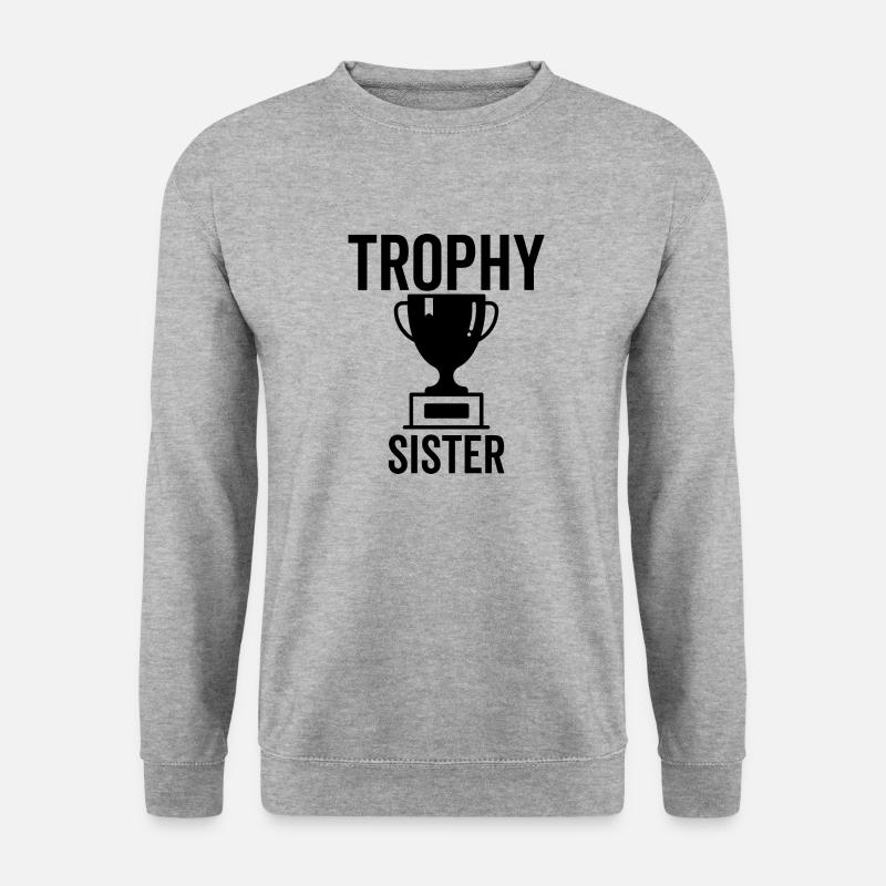 Trophäe Schwester - Unisex Pullover - Weißgrau meliert