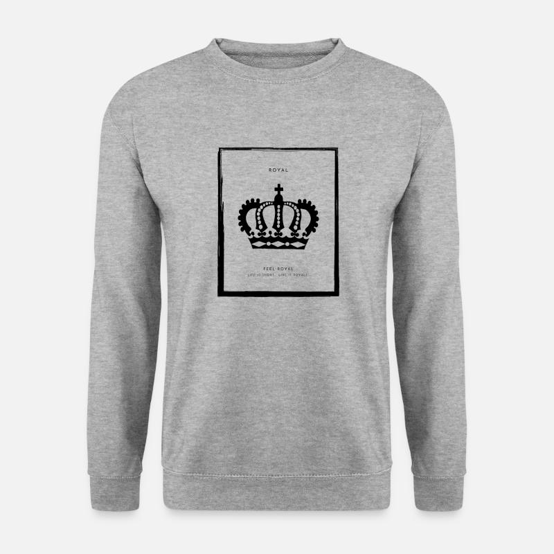 ROYALE - Unisex Pullover - Weißgrau meliert