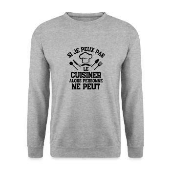 SI JE PEUX PAS LE CUISINER ALORS PERSONNE NE PEUT - Sweat-shirt Unisexe - gris chiné - Devant - Alina (178cm) & Michal (187cm)