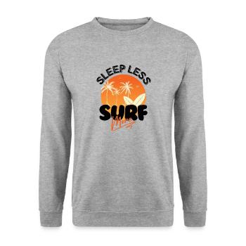 Surfer Surf Surf Surf Planche à vagues Planche à voile - Sweat-shirt Unisexe - gris chiné - Devant - Alina (178cm) & Michal (187cm)