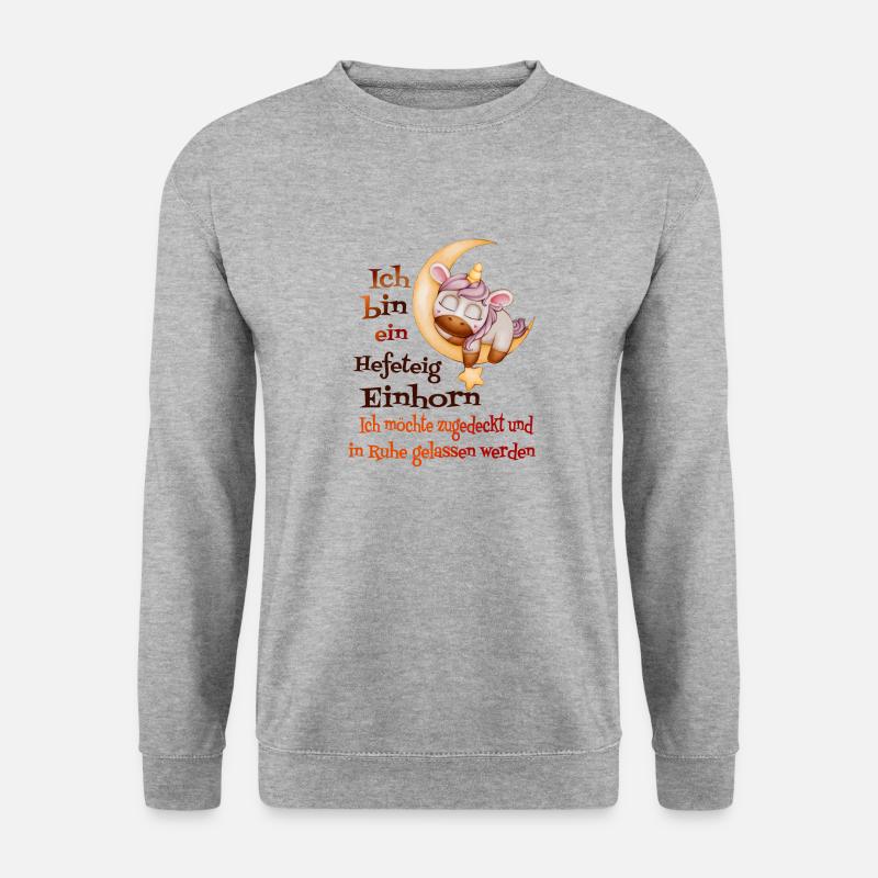 Hefeteig Einhorn - Unisex Pullover - Weißgrau meliert