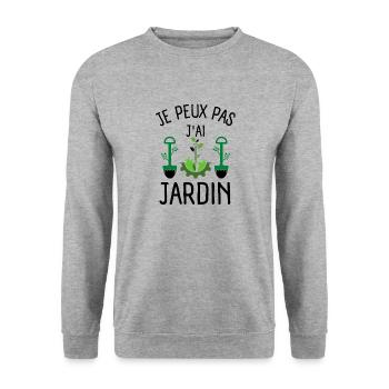 JARDIN JARDINAGE 2 - Sweat-shirt Unisexe - gris chiné - Devant - Alina (178cm) & Michal (187cm)