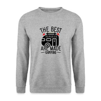 The Best Memories Are Made Camping - Unisex Sweatshirt - salt & pepper - Front - Alina (178cm) & Michal (187cm)