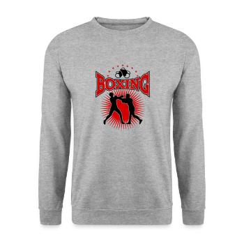 Boxe Boxeur Boxe Boxe Arts Martiaux Sports - Sweat-shirt Unisexe - gris chiné - Devant - Alina (178cm) & Michal (187cm)