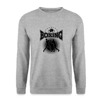 Boxe Boxeur Boxe Boxe Arts Martiaux Sports - Sweat-shirt Unisexe - gris chiné - Devant - Alina (178cm) & Michal (187cm)