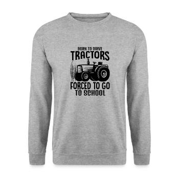 Farmer Farmer Farmer Tractor Farm - Unisex Sweatshirt - salt & pepper - Front - Alina (178cm) & Michal (187cm)