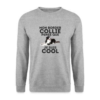 border collie 6 - Sweat-shirt Unisexe - gris chiné - Devant - Alina (178cm) & Michal (187cm)