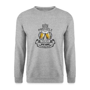 Beer Wine Whiskey Schnapps Alcohol - Unisex Sweatshirt - salt & pepper - Front - Alina (178cm) & Michal (187cm)
