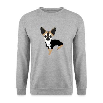 Missy la Chihuahua - Sweat-shirt Unisexe - gris chiné - Devant - Alina (178cm) & Michal (187cm)