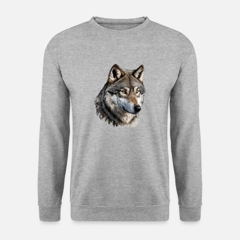 Der Wolf - Unisex Pullover - Weißgrau meliert