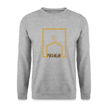 Mashalla - Unisex Pullover - Weißgrau meliert - Vorne - Alina (178cm) & Michal (187cm)