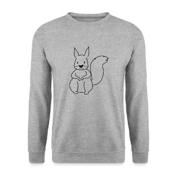 Cute Forest Animal Squirrel Silhouette - Unisex Sweatshirt - salt & pepper - Front - Alina (178cm) & Michal (187cm)