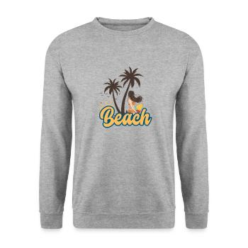 Plage beach été - Sweat-shirt Unisexe - gris chiné - Devant - Alina (178cm) & Michal (187cm)