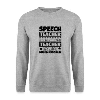 Cadeau pour les professeurs de langues - Sweat-shirt Unisexe - gris chiné - Devant - Alina (178cm) & Michal (187cm)