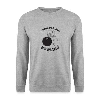 Bowling - Sweat-shirt Unisexe - gris chiné - Devant - Alina (178cm) & Michal (187cm)