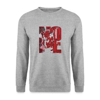 NOPE - sei kein Ja - Sager! - Unisex Pullover - Weißgrau meliert - Vorne - Alina (178cm) & Michal (187cm)