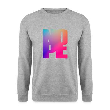 NOPE - sei kein Ja - Sager! - Unisex Pullover - Weißgrau meliert - Vorne - Alina (178cm) & Michal (187cm)