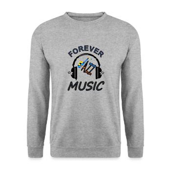 Jazz Play Jazz Fan Instrument de musique Idée cadeau - Sweat-shirt Unisexe - gris chiné - Devant - Alina (178cm) & Michal (187cm)