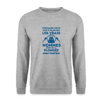 Humour plongée sous marine 2 - Sweat-shirt Unisexe - gris chiné - Devant - Alina (178cm) & Michal (187cm)