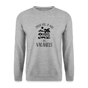 C est l été ce sont les vacances - Sweat-shirt Unisexe - gris chiné - Devant - Alina (178cm) & Michal (187cm)