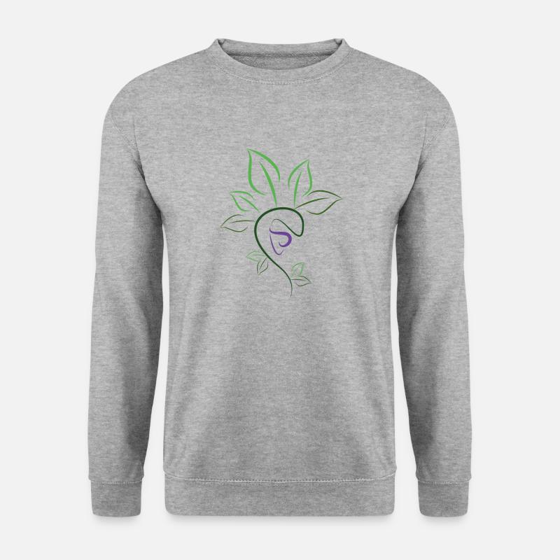 Pflanzen Kontur - Unisex Pullover - Weißgrau meliert