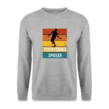 Tischtennisspieler - Unisex Pullover - Weißgrau meliert - Vorne - Alina (178cm) & Michal (187cm)