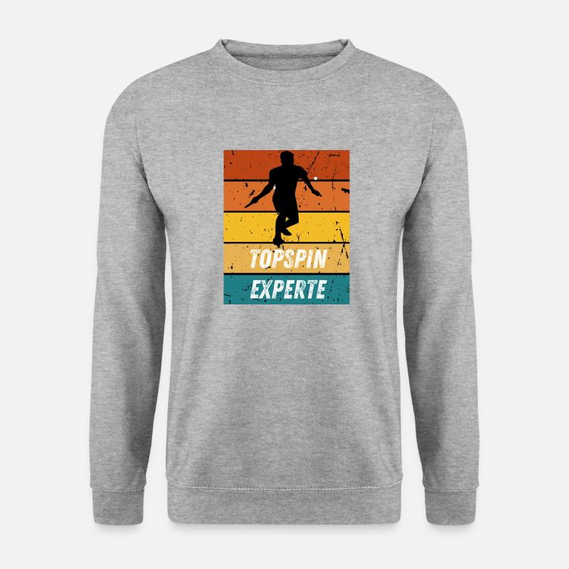 Topspinexperte - Unisex Pullover - Weißgrau meliert