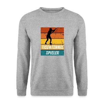 Tischtennisspieler - Unisex Pullover - Weißgrau meliert - Vorne - Alina (178cm) & Michal (187cm)
