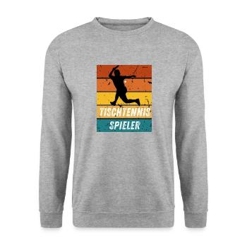 Tischtennisspieler - Unisex Pullover - Weißgrau meliert - Vorne - Alina (178cm) & Michal (187cm)