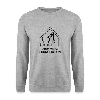 Construction chantier batiment 1 - Sweat-shirt Unisexe - gris chiné - Devant - Alina (178cm) & Michal (187cm)