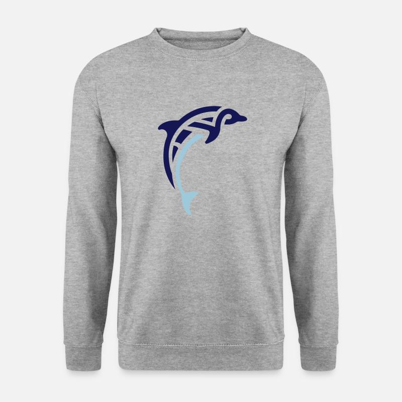 celtic dolphin logo - Unisex Pullover - Weißgrau meliert