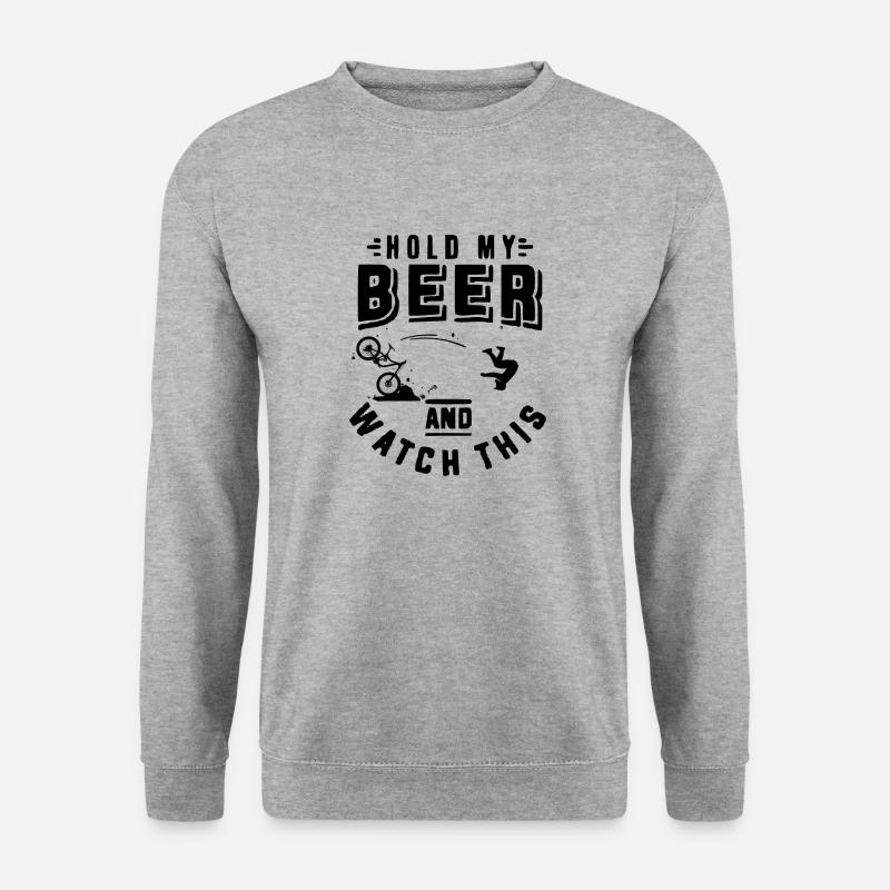 Hold my Beer MTB - Unisex Pullover - Weißgrau meliert
