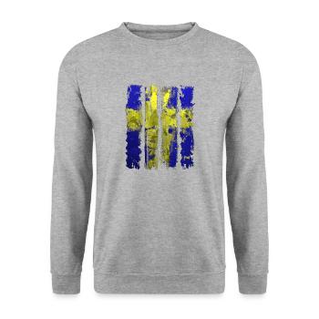 Sweden Sweden flag national norden skandinavia - Unisex Sweatshirt - salt & pepper - Front - Alina (178cm) & Michal (187cm)