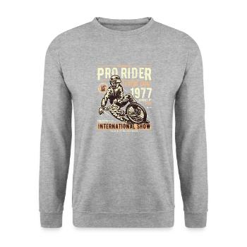 Fahrrad - Unisex Pullover - Weißgrau meliert - Vorne - Alina (178cm) & Michal (187cm)