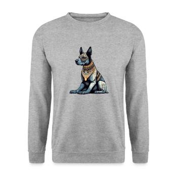Chien Egyptien n°2 - Sweat-shirt Unisexe - gris chiné - Devant - Alina (178cm) & Michal (187cm)