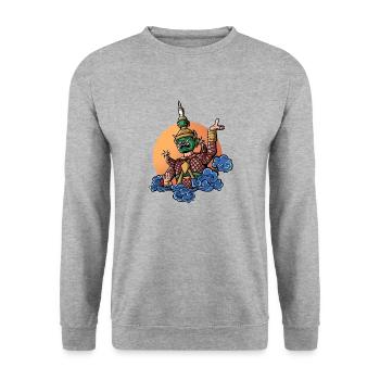 Cambodge guerrier Khmer épée drapeau I cadeau - Sweat-shirt Unisexe - gris chiné - Devant - Alina (178cm) & Michal (187cm)