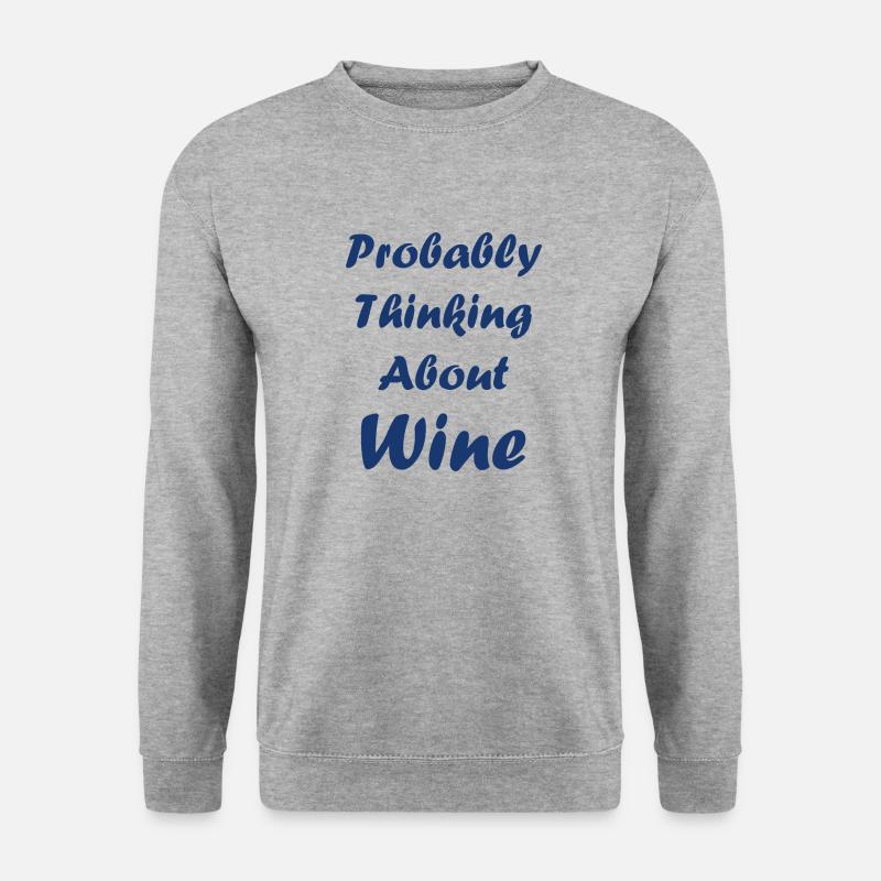 Wein - Unisex Pullover - Weißgrau meliert